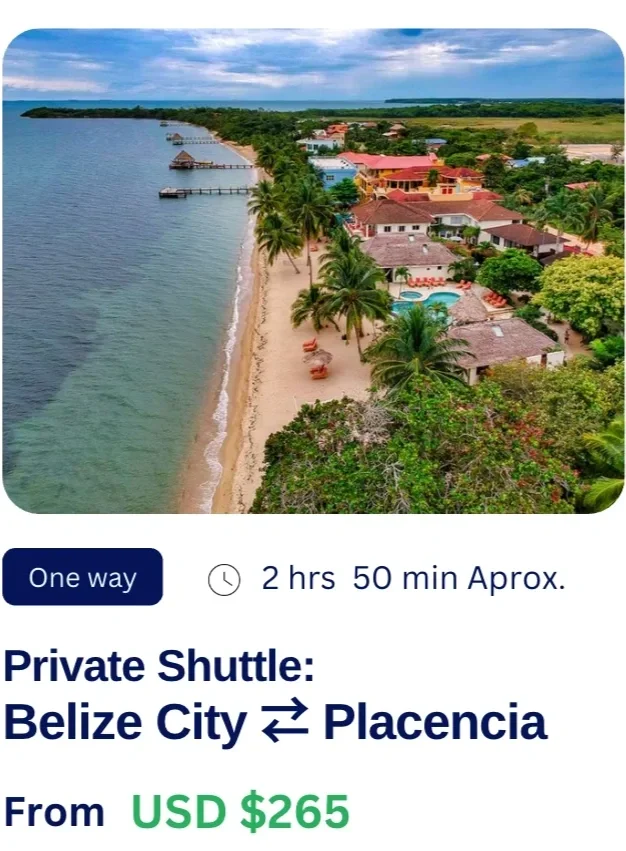 Private transfer from Belize City to Placencia with Easy Transfer Belize shuttle service