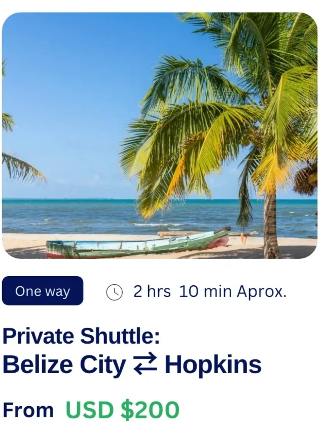 Private transfer from Belize City to Hopkins, Easy Transfer Belize shuttle service