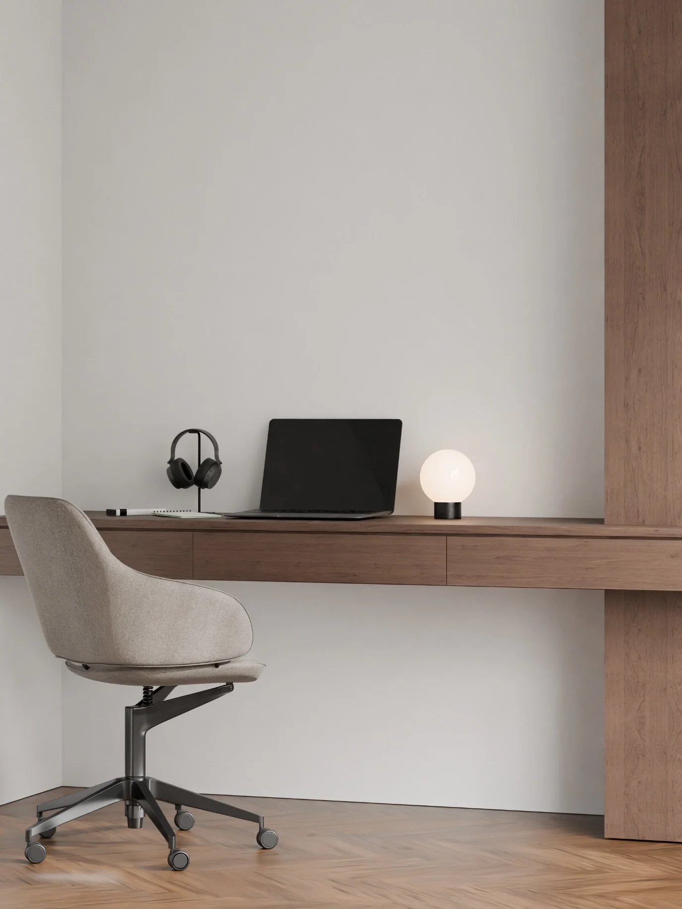 Stuhl, Schreibtisch, Laptop, Arbeitsplatz