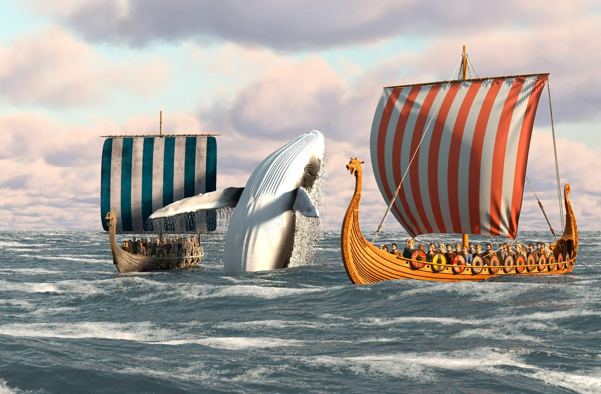 A breeching whale