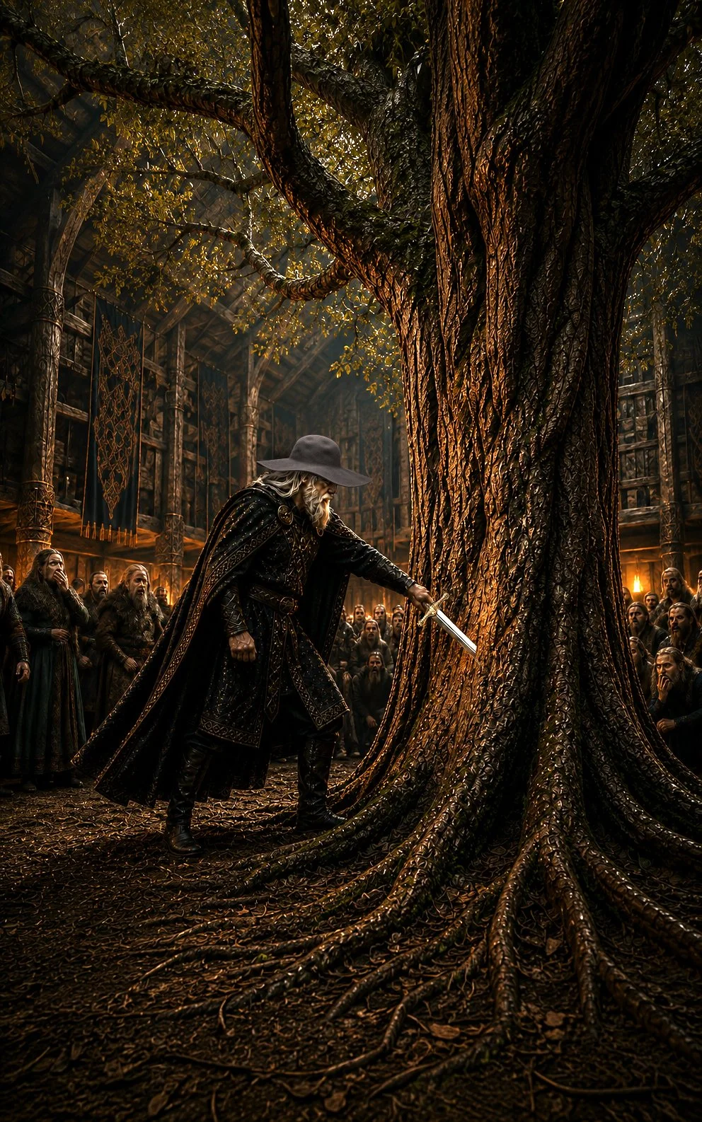 Odin buries the Sword in the Branstock
