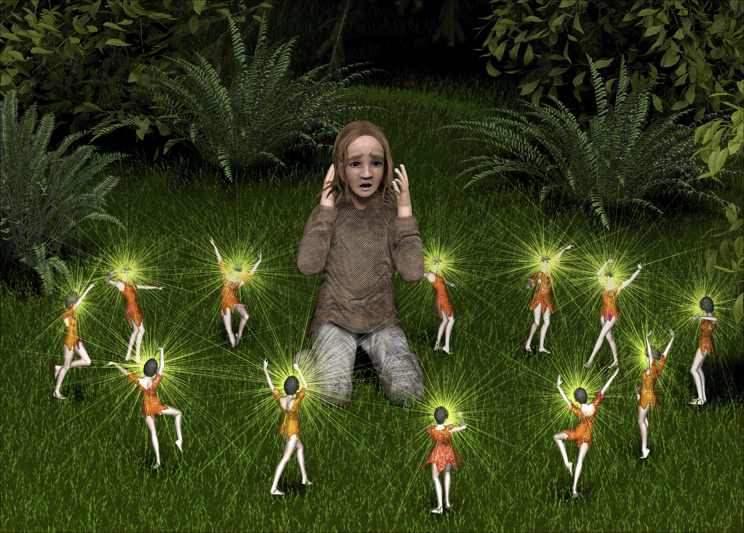 Forest Sprites surround Chika