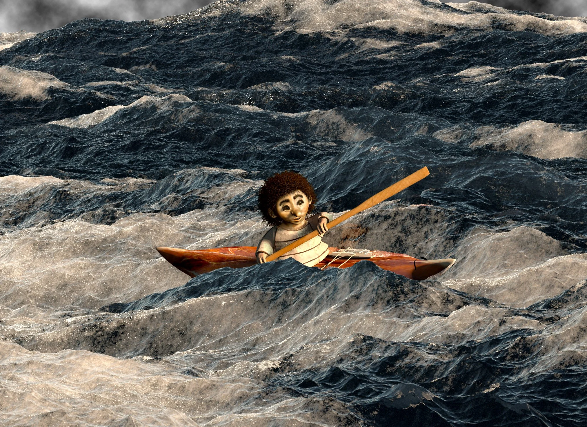 Trolli battles the waves