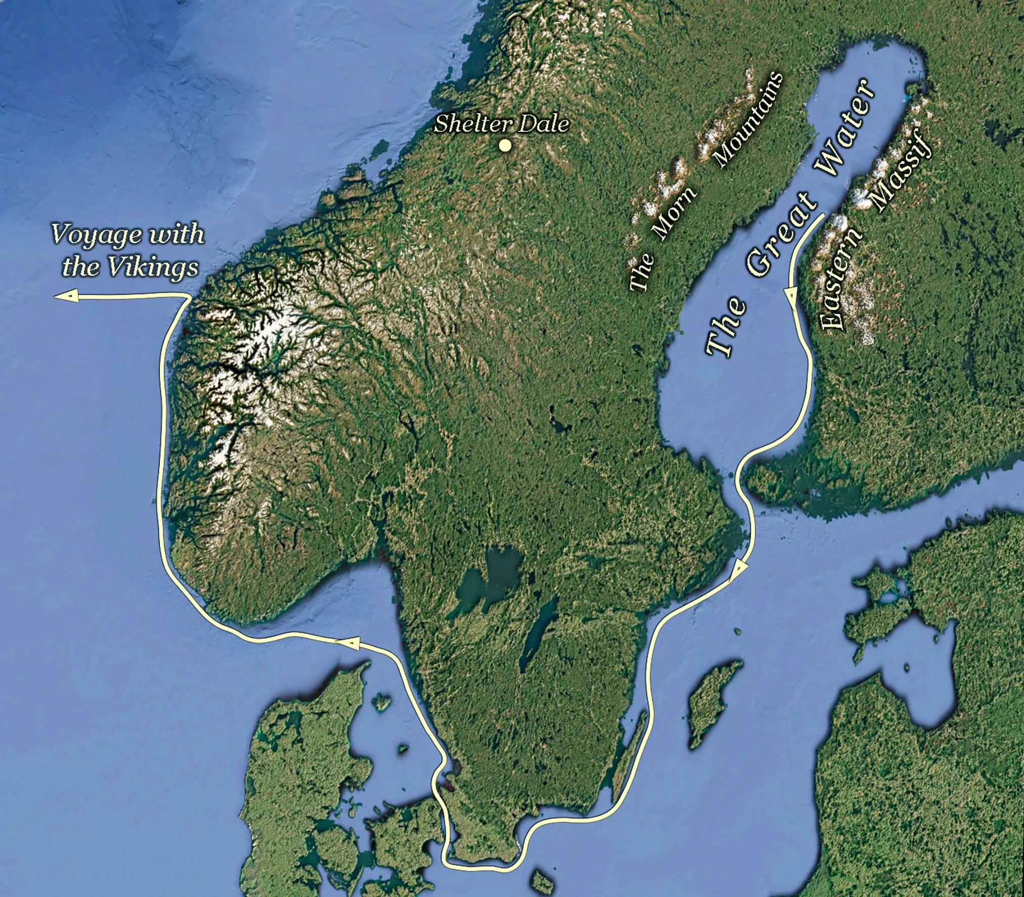 Map of the girl's journey with the Vikings