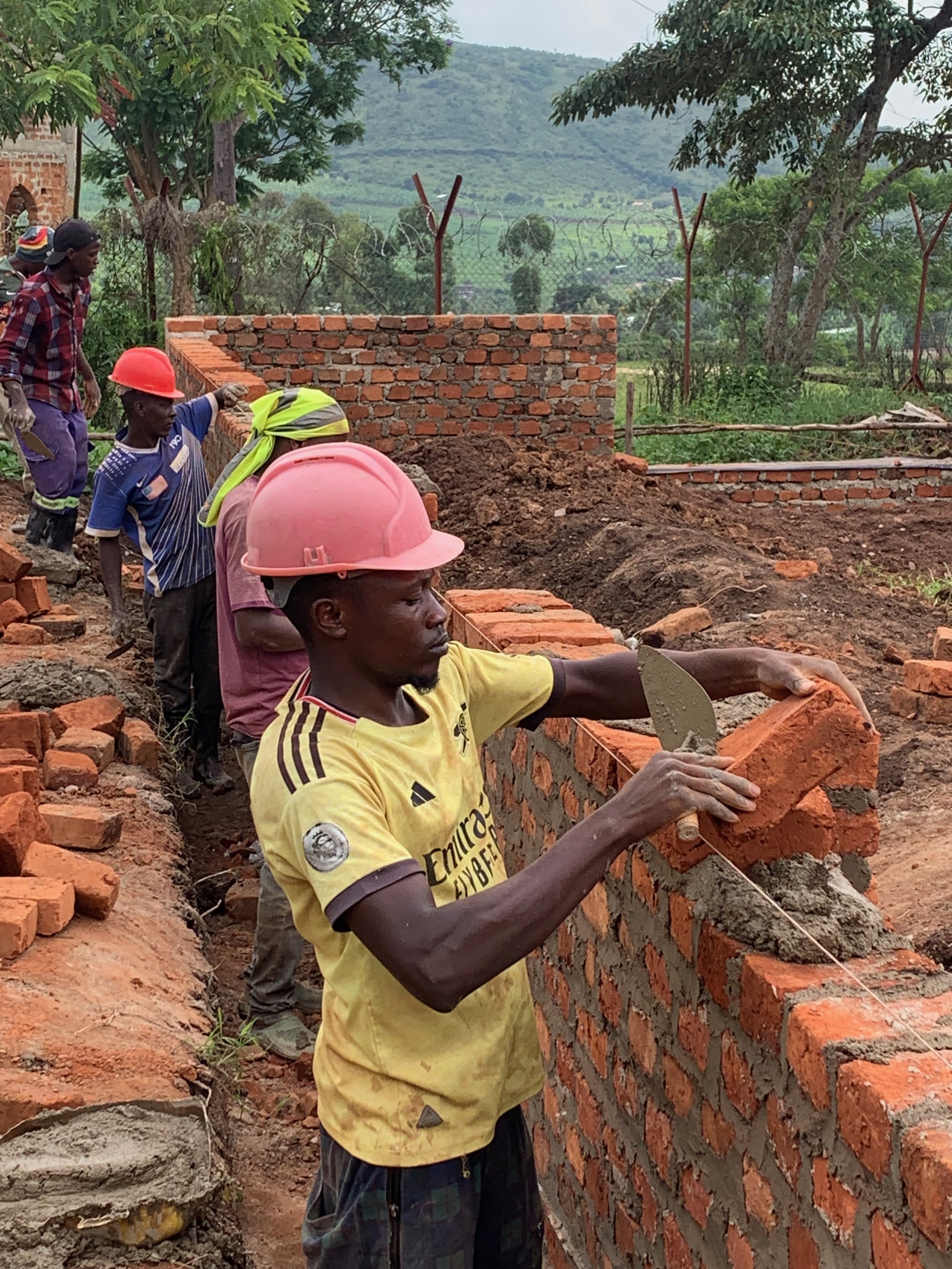 Constructing the walls.
