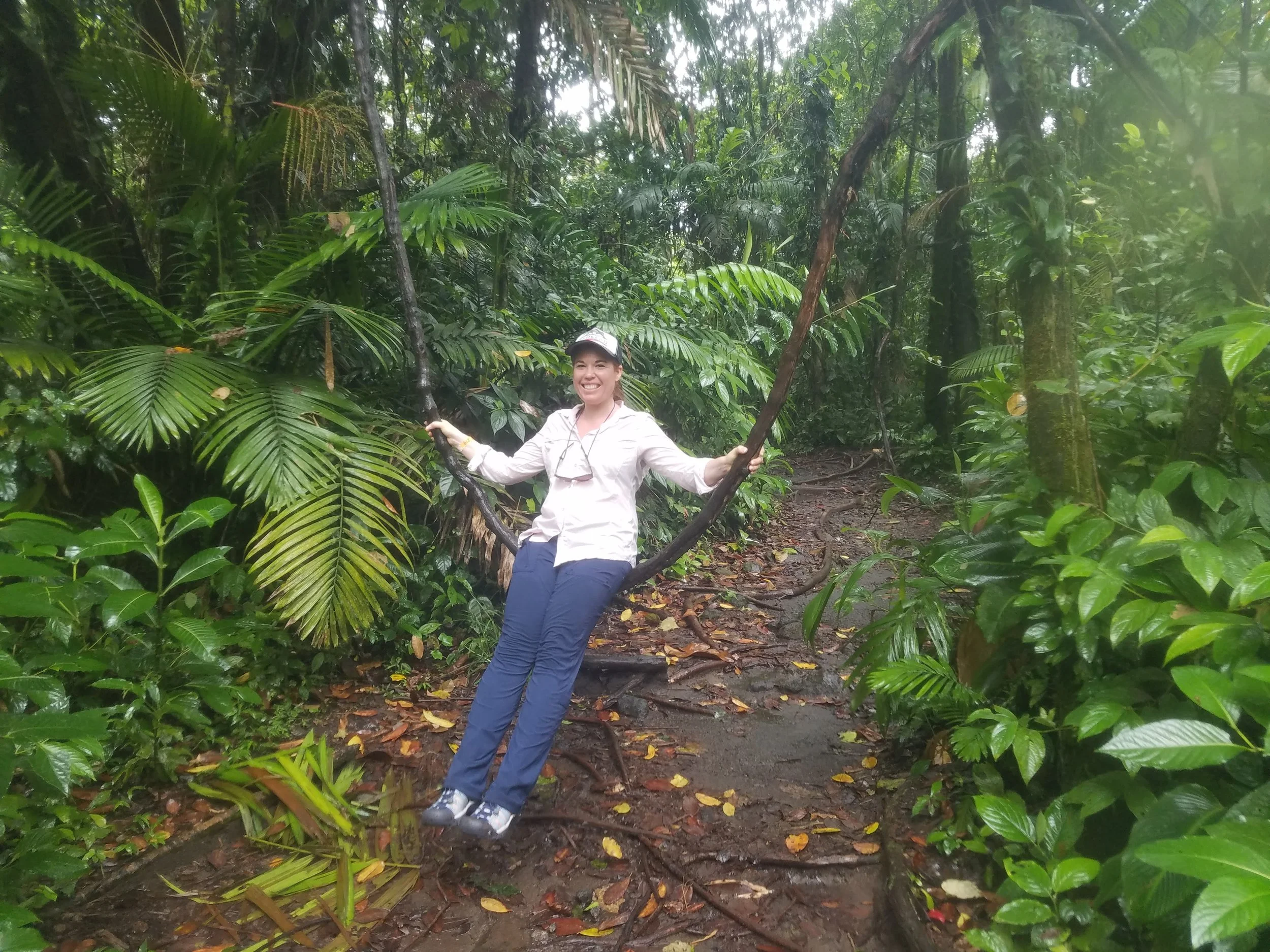 Hiking rainforest trail Costa Rica green season