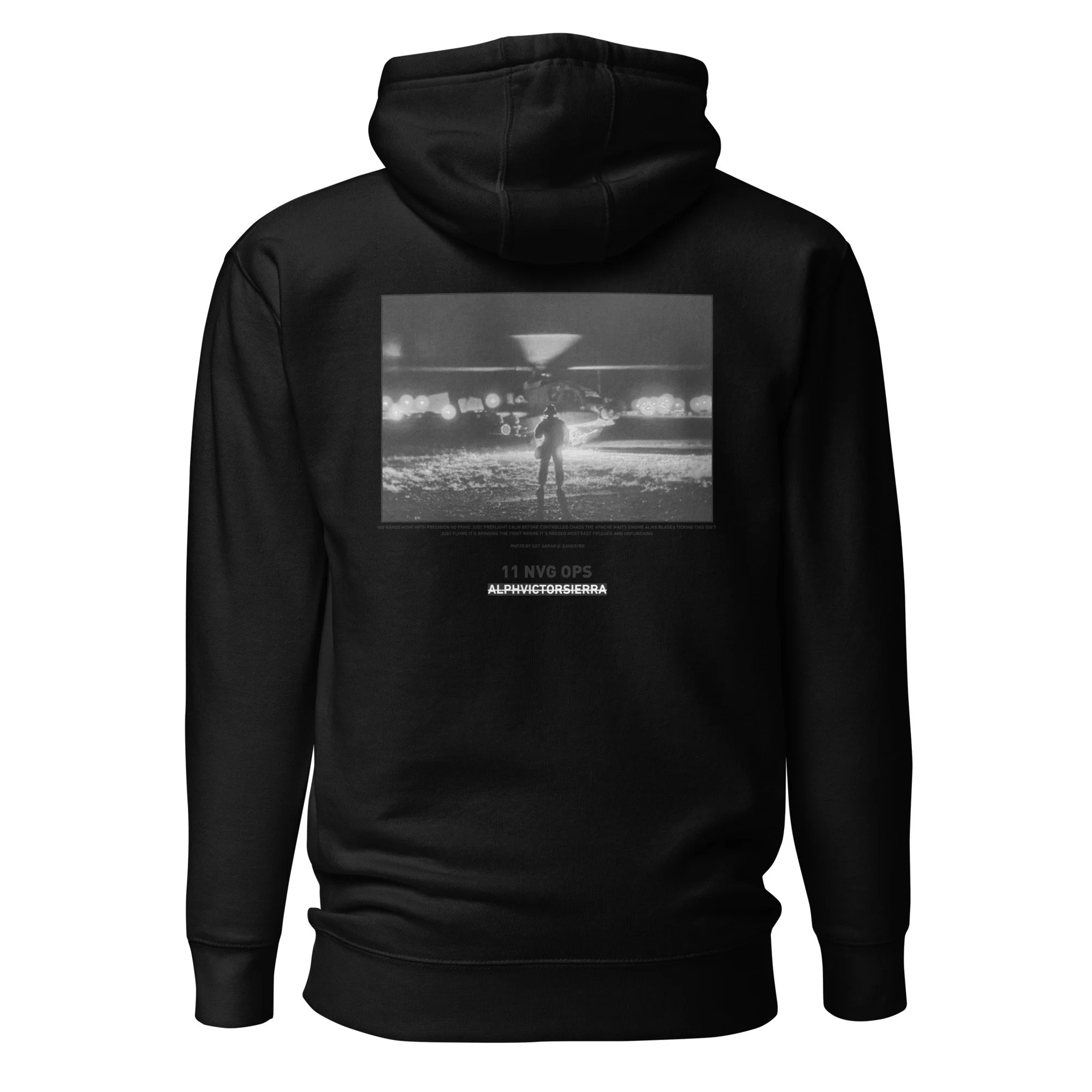 11 NVG OPS HOODIE - black letter