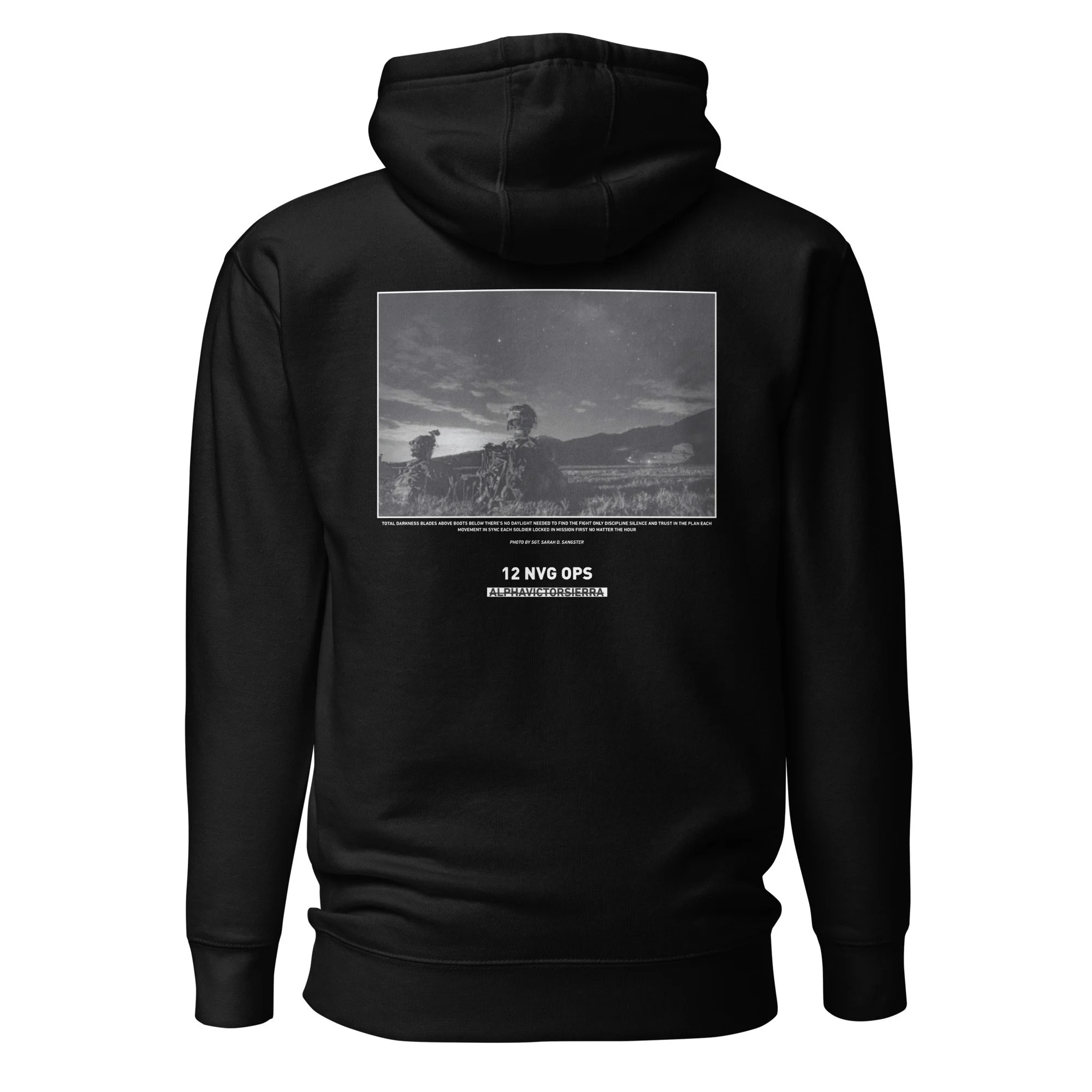 12 NVG OPS HOODIE - white letter