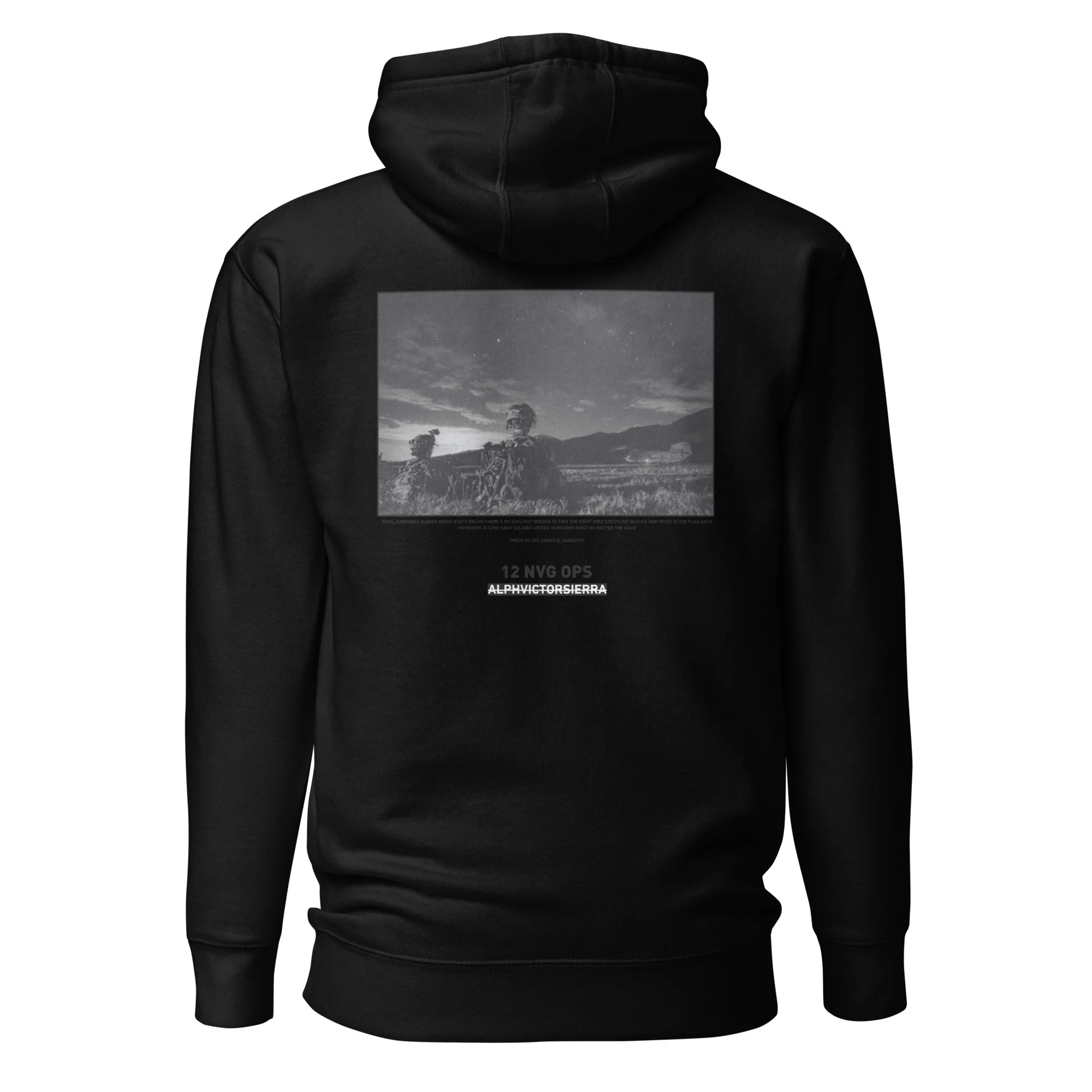 12 NVG OPS HOODIE - black letter