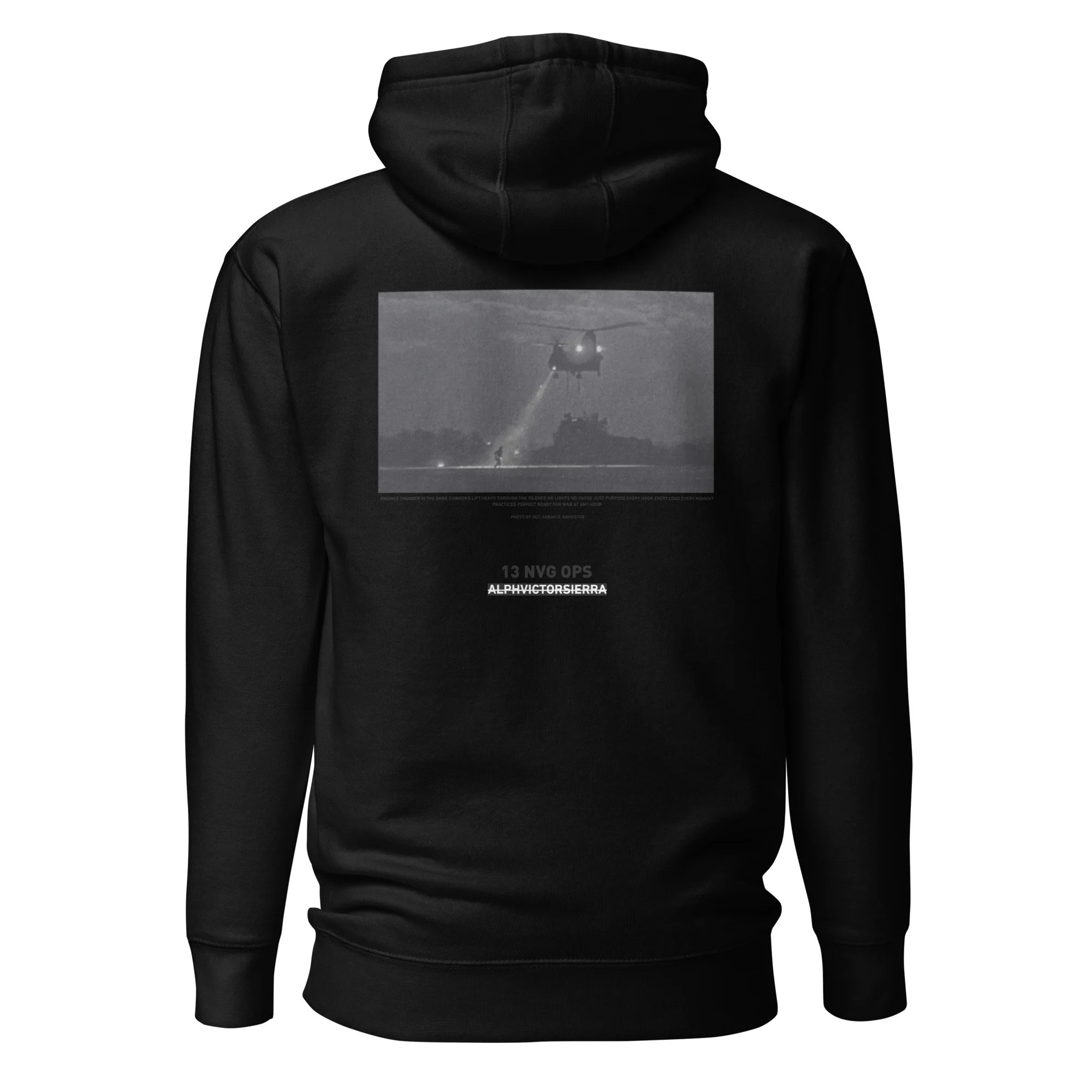 13 NVG OPS HOODIE - black letter