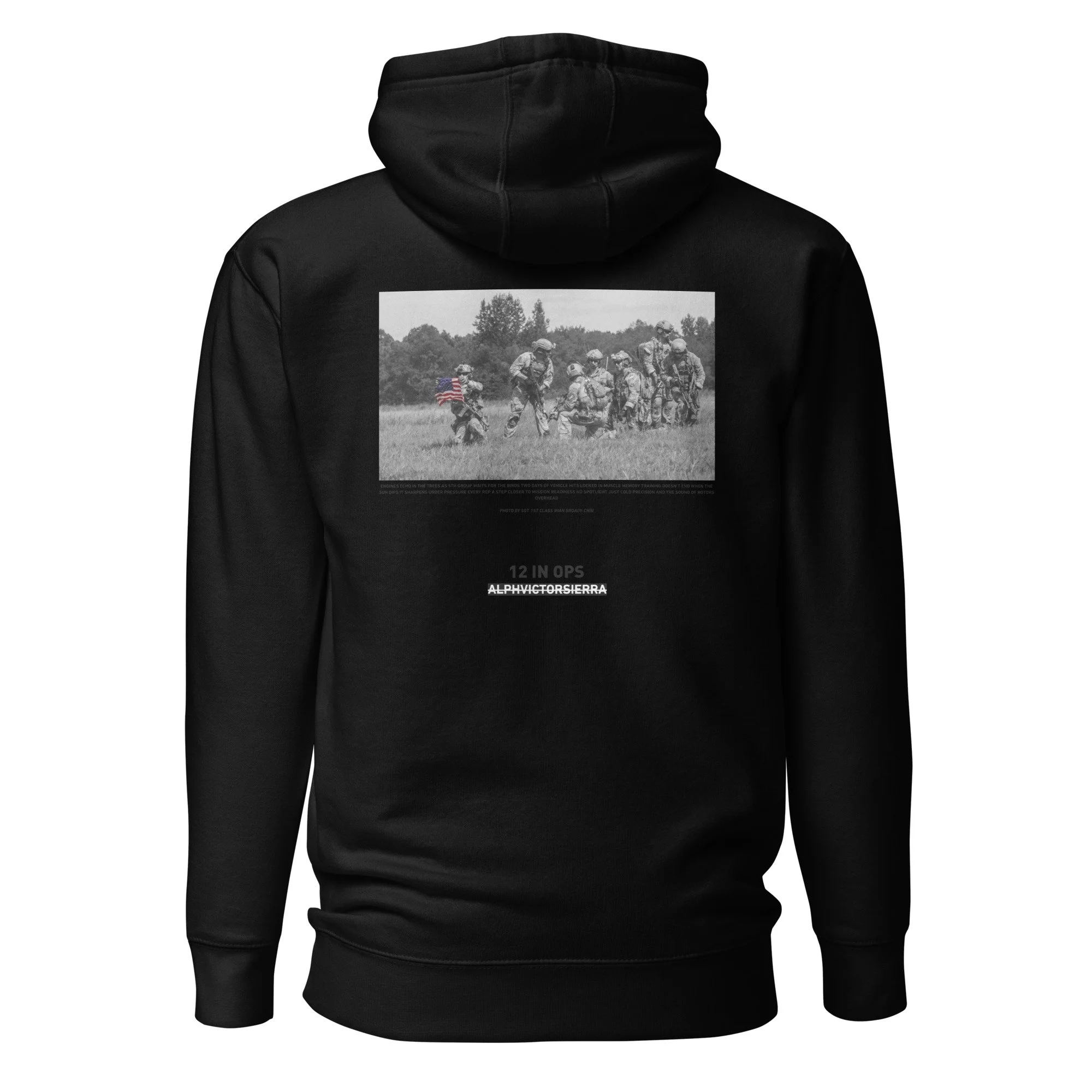 12 IN OPS HOODIE - black letter