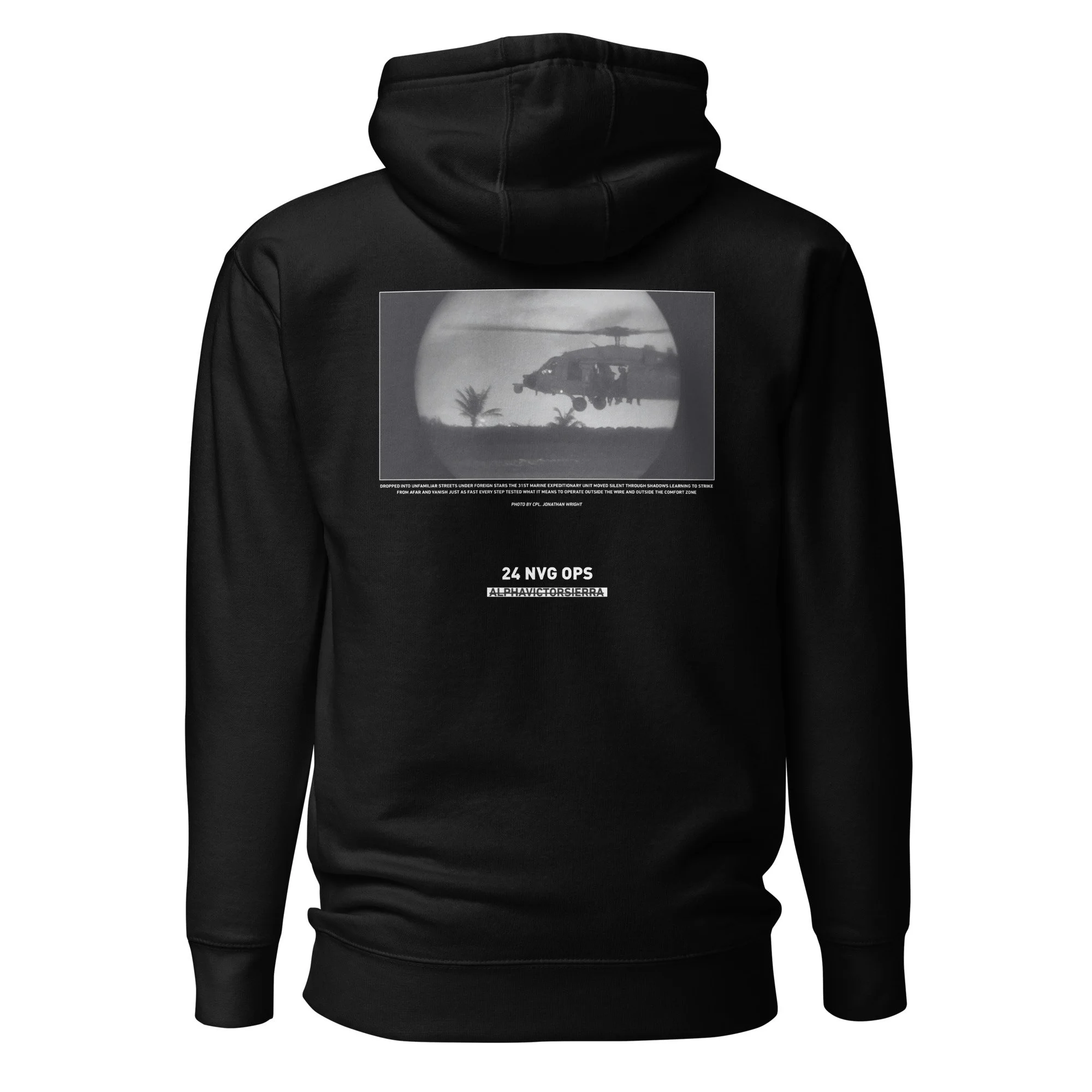 24 NVG OPS HOODIE - white letter