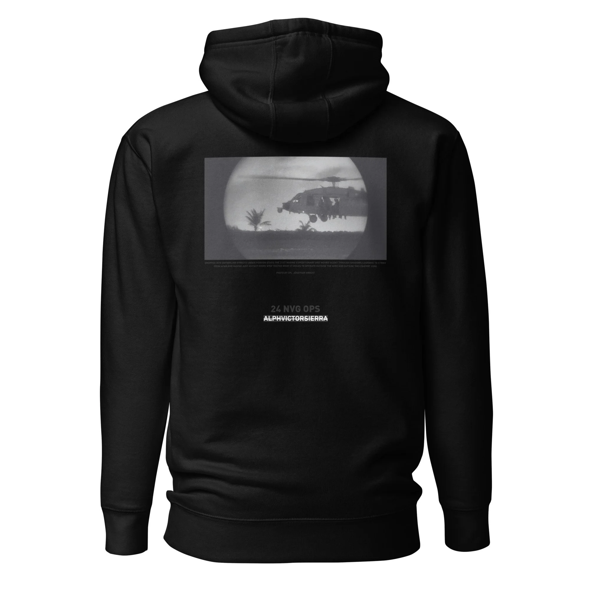 24 NVG OPS HOODIE - black letter