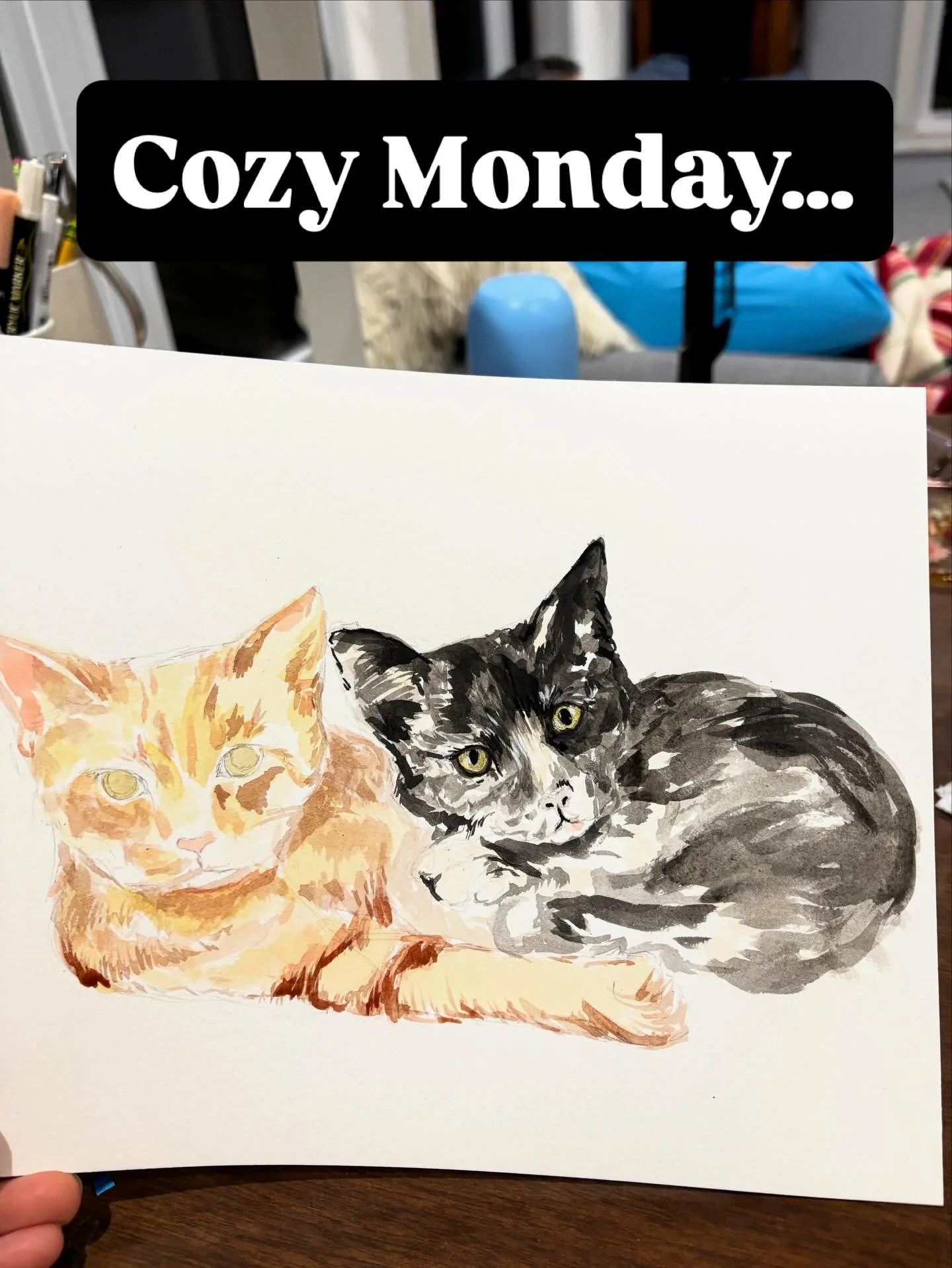 Still catching up on sharing all the holiday commissions! 

Painting pets never gets old.
Every commission comes with a story, and I&rsquo;m so thankful to be part of them.

If you&rsquo;ve been thinking about a portrait of your own furry family memb
