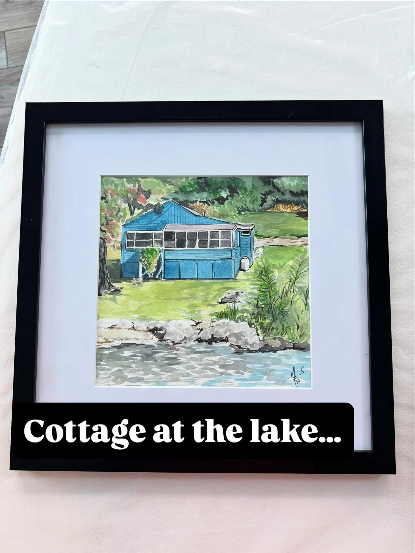 This lake house holds so many memories, 
Cousin parties, summer days on the water, boat rides that lasted until sunset, and fireworks lighting up the sky every Fourth of July.

Getting to paint this special place for my brother and sister-in-law was 