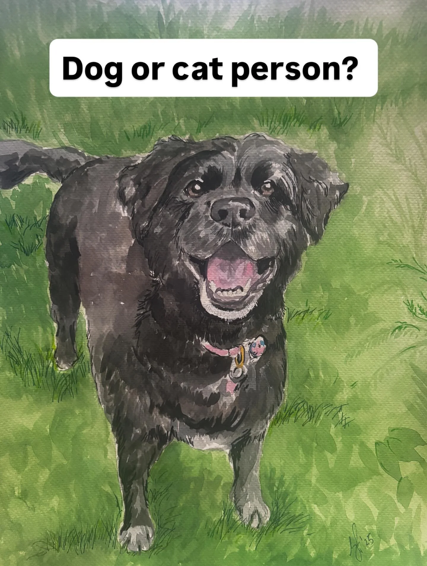 Dog person or cat person? 🐶🐱can&rsquo;t wait to hear! 

Either way&hellip; they deserve wall space.

Custom pet portraits are open 🤍
Message me your favorite photo.