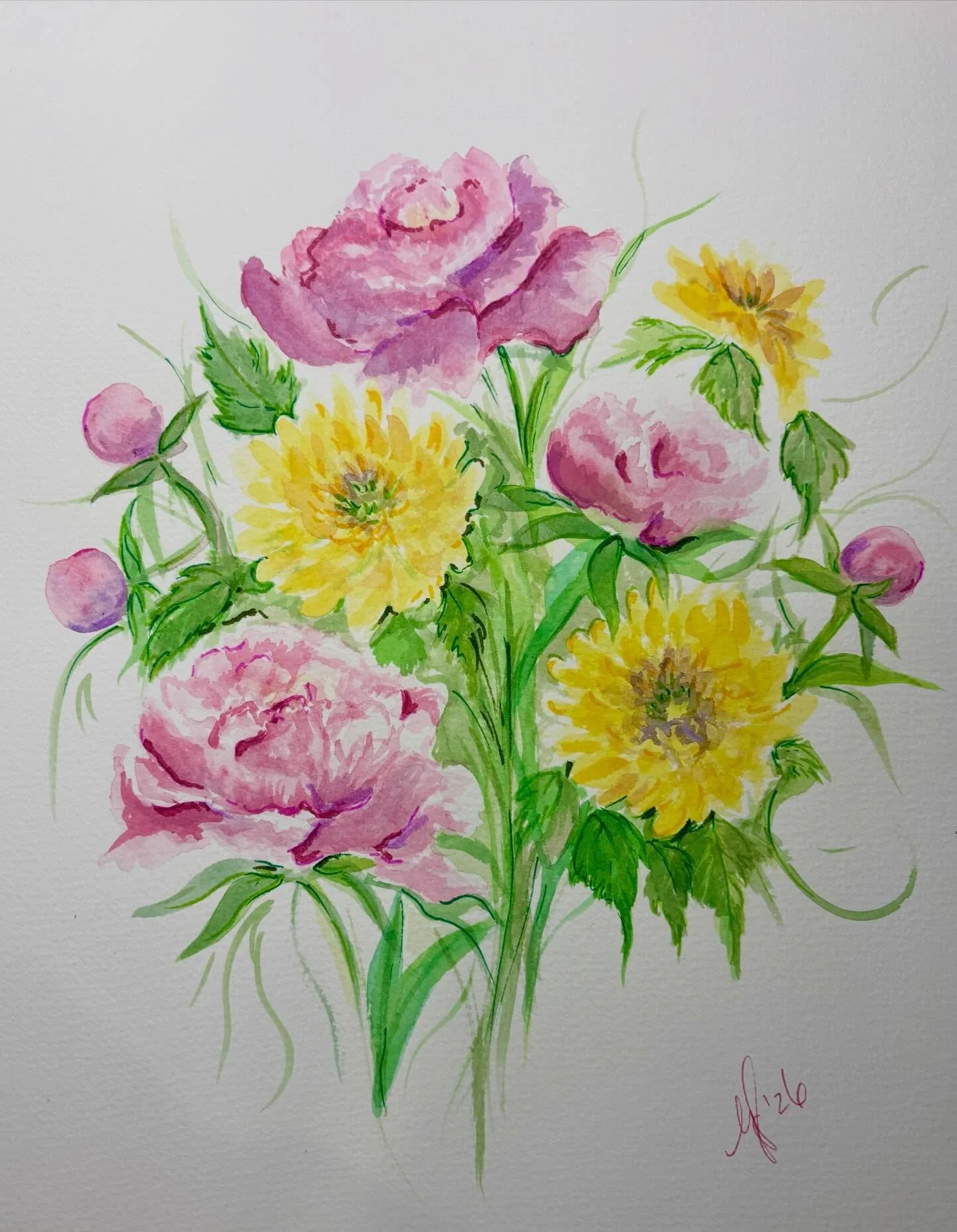 Slow Saturday mornings + watercolor painting = one of my favorite combinations &hellip;however I&rsquo;ll be washing windows and cleaning too!! 

What are you up to today?
Gardening? Coffee run? Sports? Relaxing?

Hoping to complete 2 commissions thi