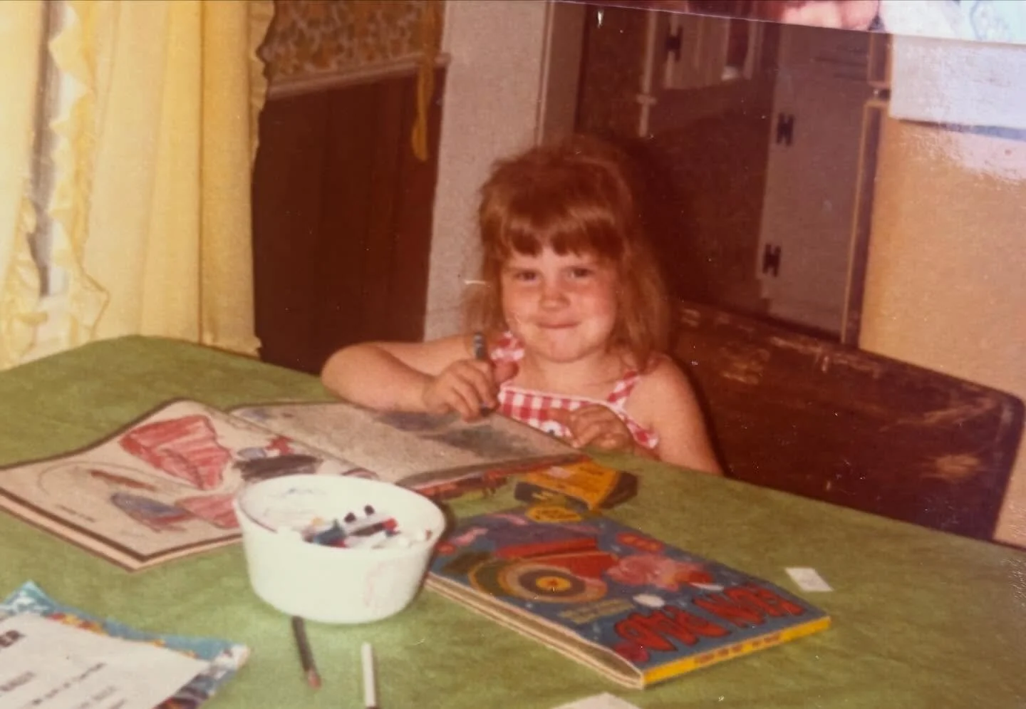 A little trip down memory lane tonight ✨
Found these old photos at my mom&rsquo;s house &mdash; two from around my 4th or 5th birthday where I&rsquo;m completely lost in coloring (some things never change 😊), and one at Wells Beach, my happiest plac