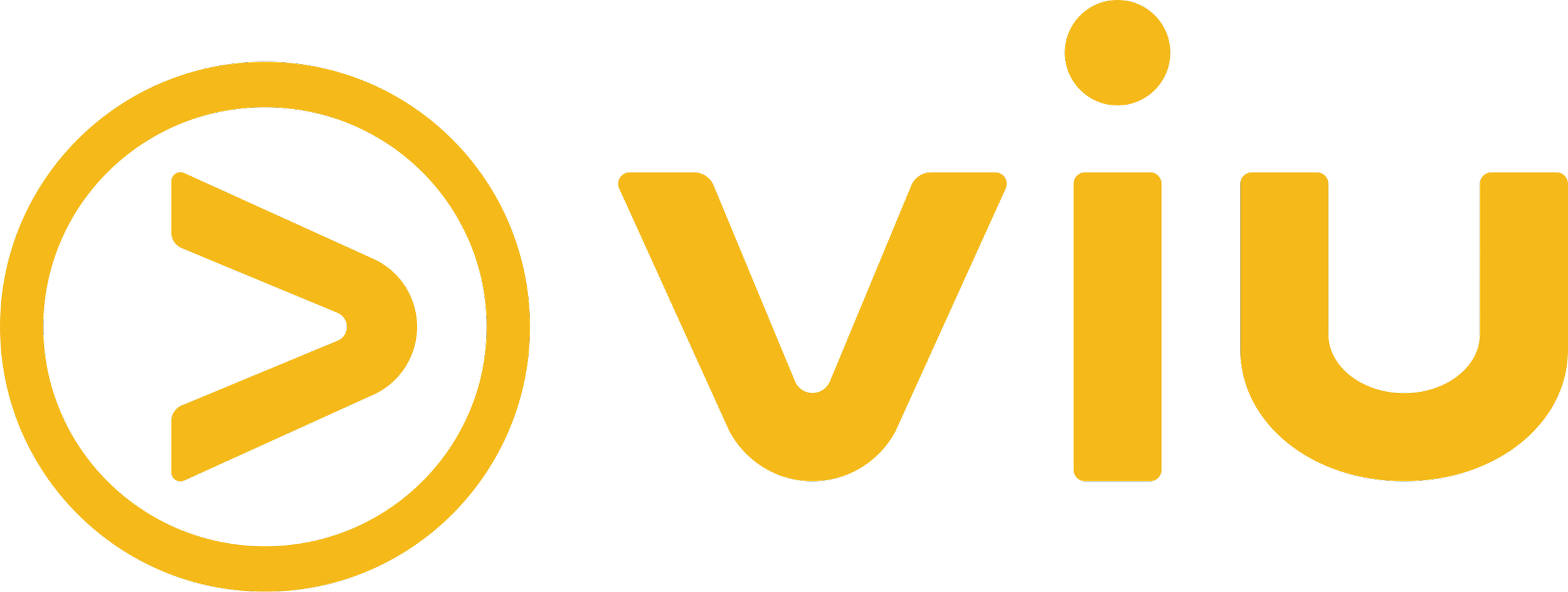 Viu logo in gold with a play button icon inside a circle.