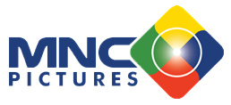 MNC Pictures logo with four interconnected diamond shapes in blue, green, yellow, and red, and a circular design in the center.