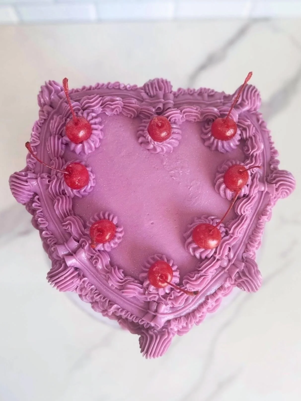 Pink Custom Vintage Heart Cake