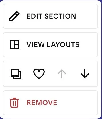 section menu