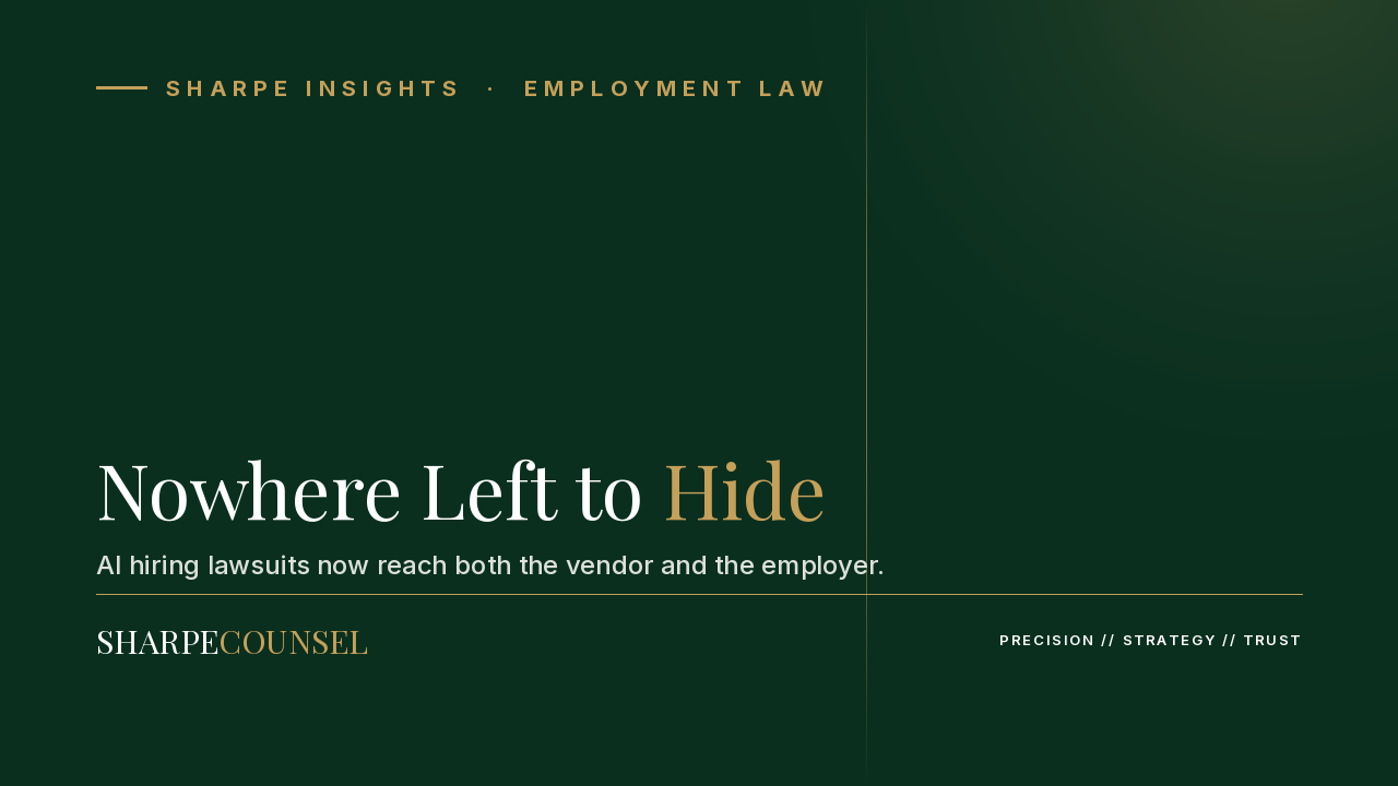 Nowhere Left to Hide: How AI Hiring Lawsuits Reach Both Vendor and Employer