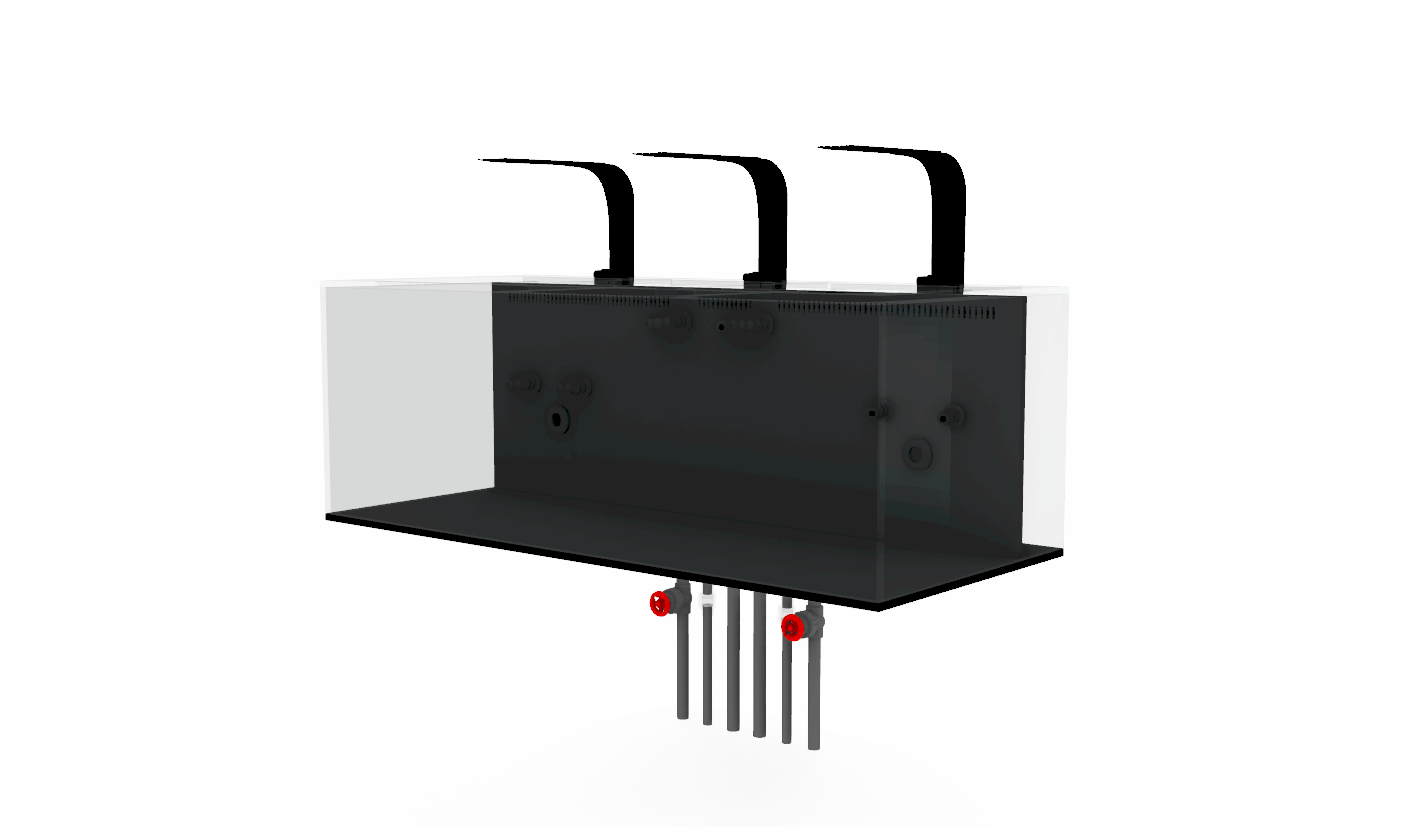 A black and white schematic of a system with pipes, connectors, and a rectangular box, possibly a mechanical or electrical device.