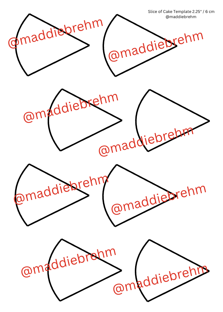 Slice of Cake Macaron Template - Triangle / Top View