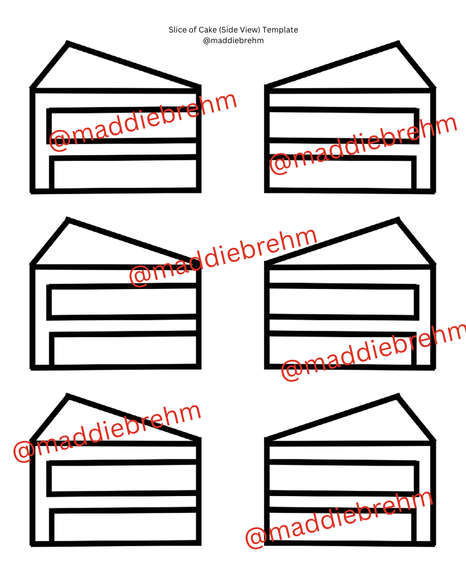 Slice of Cake Macaron Template - Side View / Layer Cake