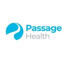Passage Health logo with a stylized blue quill icon and blue text