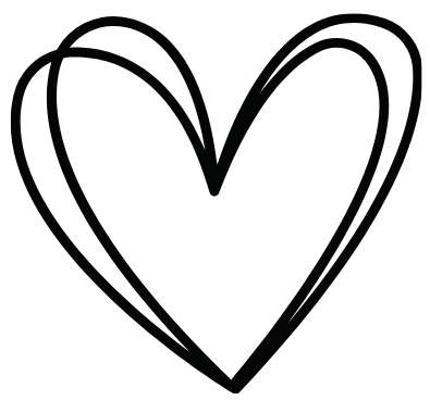 Hand-drawn heart outline on a black background.