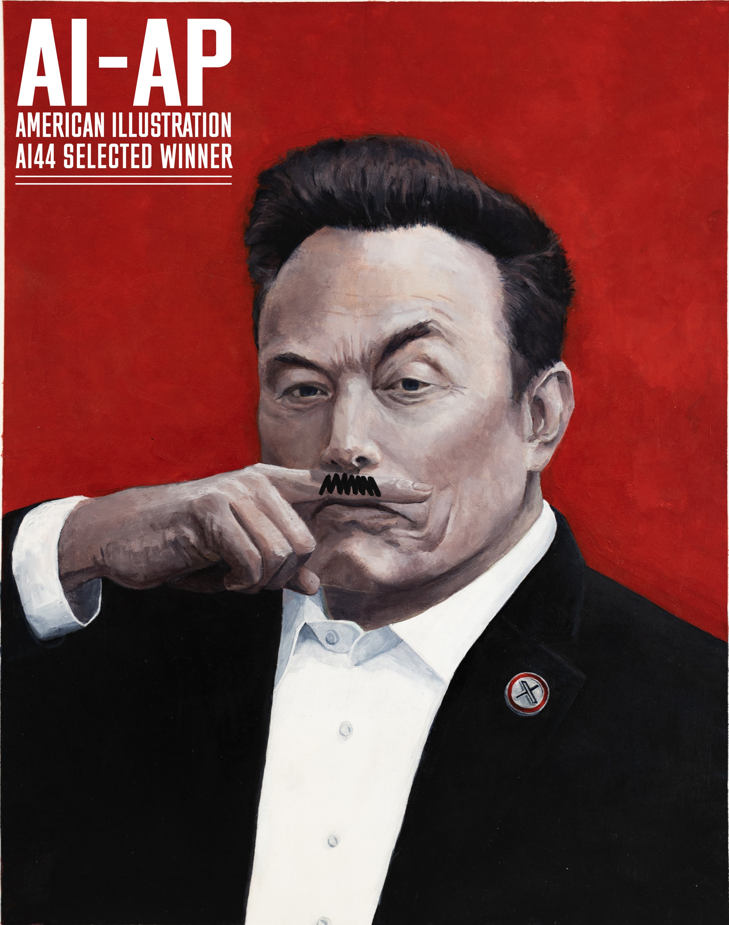 "If it Looks Like a Duck..." An unpublished illustration depicting Elon Musk after his post inauguration "Heil Hitler" salutes.