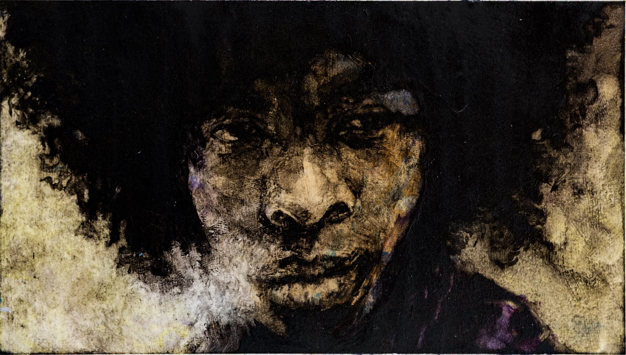 "Sly" a portrait of the iconic bandleader Sly Stone.