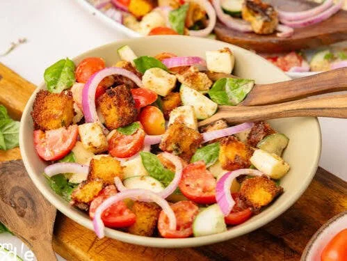 Crispy Chicken Thigh with Cornbread Panzanella