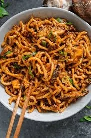 Red Cooked Eggplant with Udon Noodles