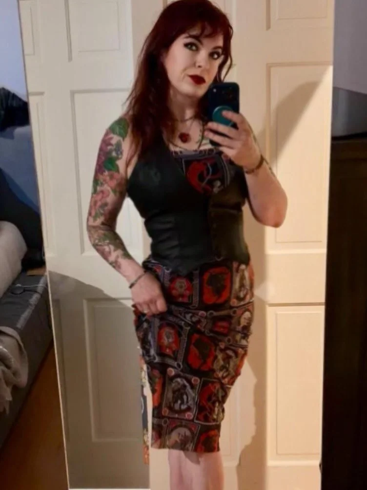 When you are hosting a Krampus Party for the first time in 5 years you break out the Krampus dress. (Not pictured the demon horns I added later) 

#krampus #fitcheck #patryhost #blackmilk