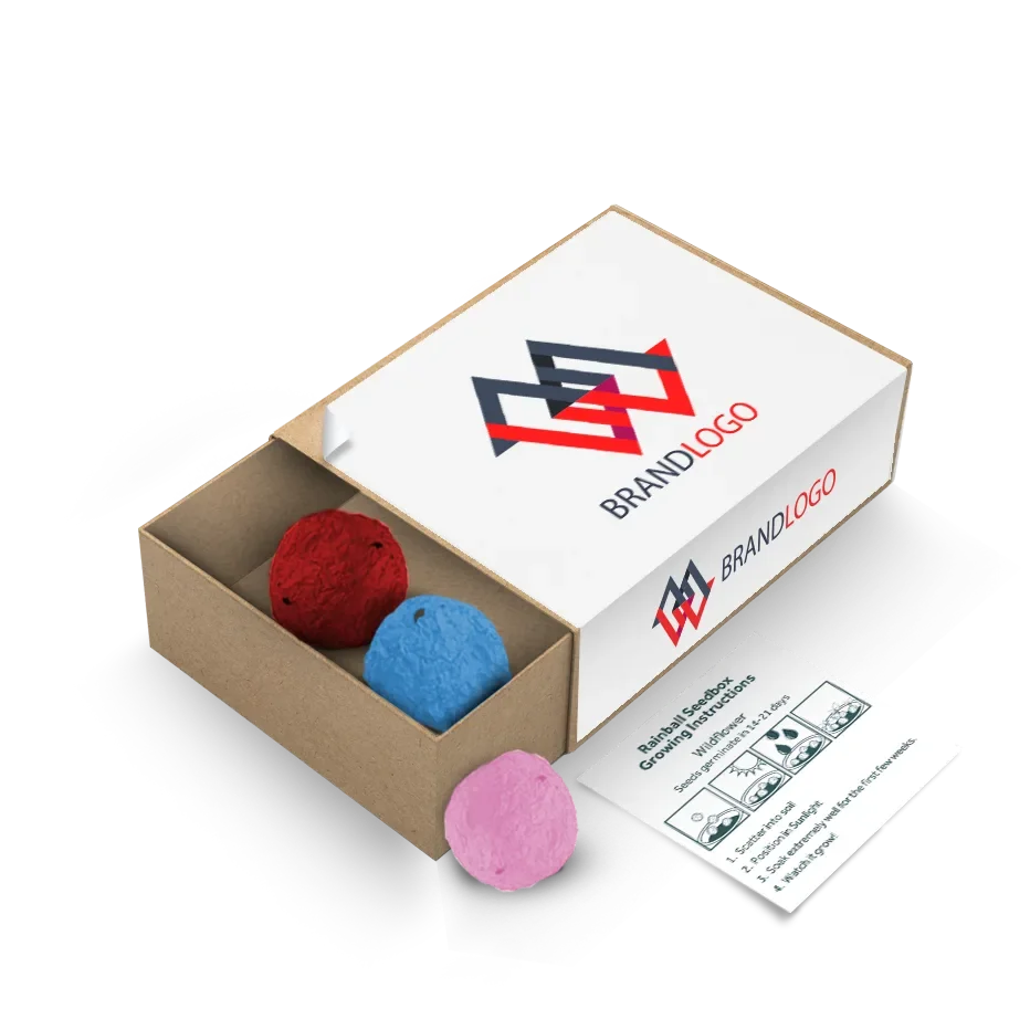 250 x Colourful Seed Ball Matchboxes - Custom Printed With Your Logo