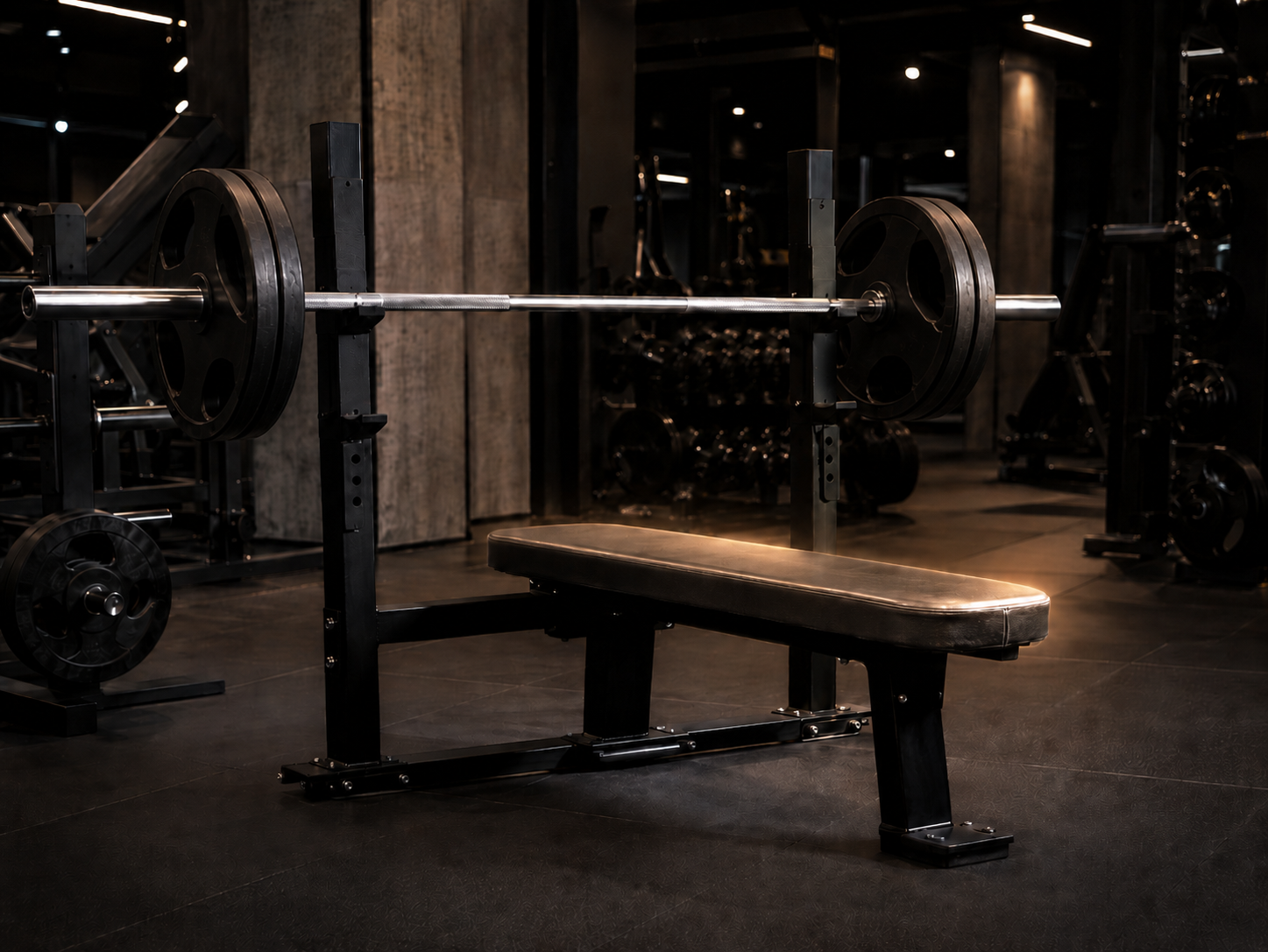 a bench press with 100kg on the bar