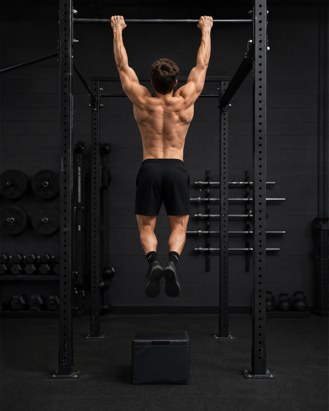 man performing negative pull-ups