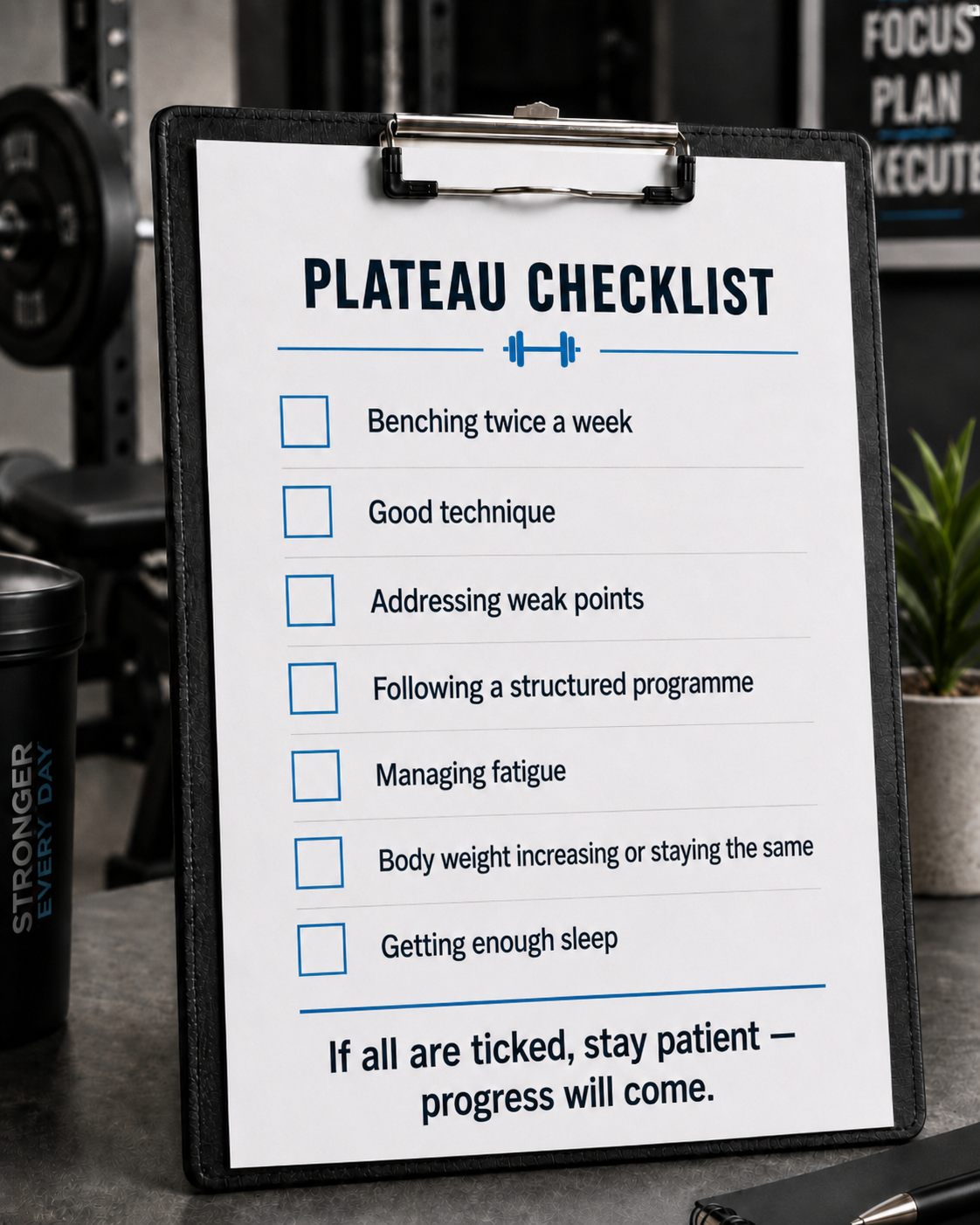 plateau checklist
