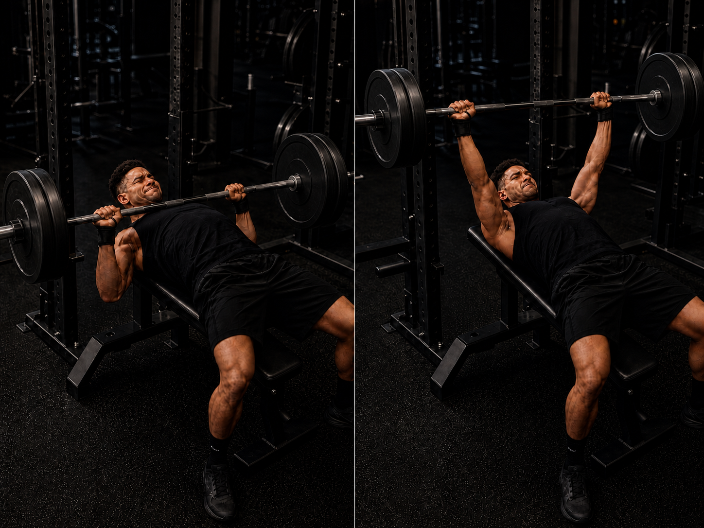 heavy bench press top and bottom of lift