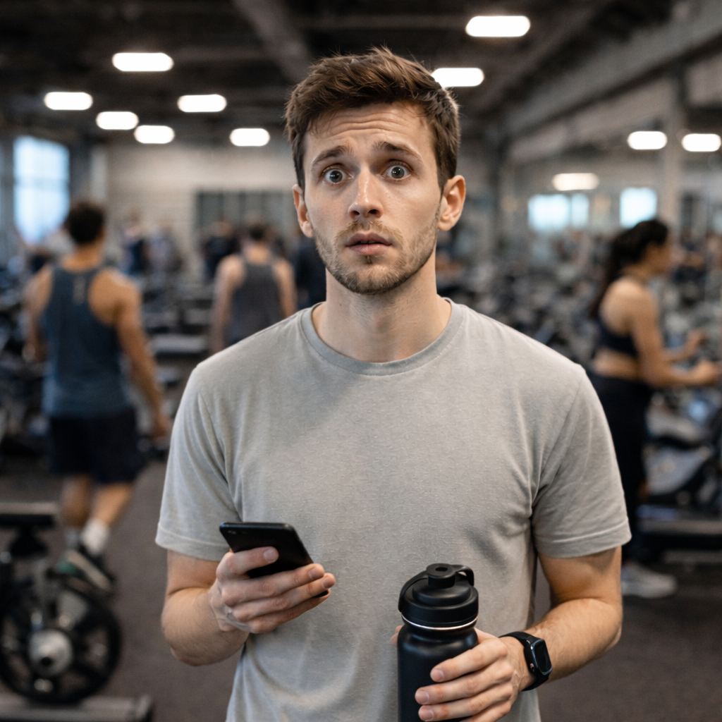 A man at the gym for the first time