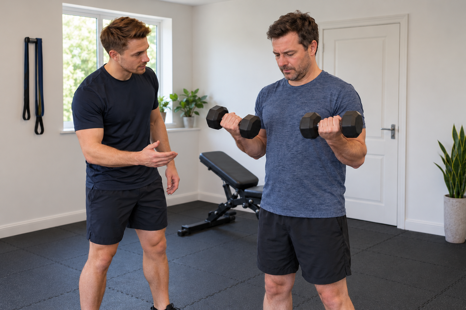 PT training a client in their home