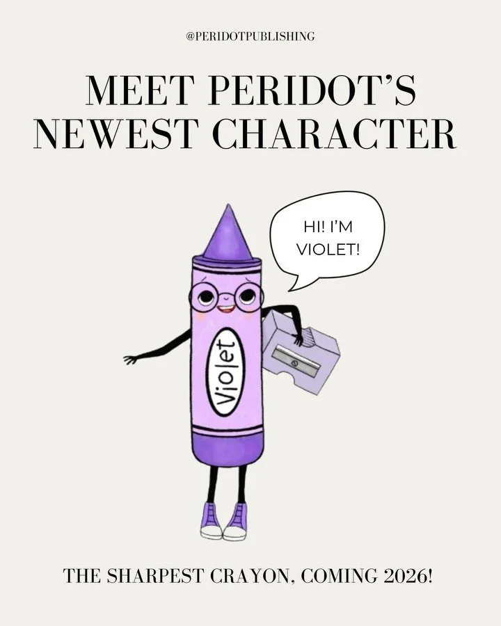 Say hi to Violet the newest Peridot character!
We are OBSESSED. 💜

Keep an eye out for updates and watch her story from The Sharpest Crayon unfold coming in 2026!

#thesharpestcrayon#kidsbookcharacters#creativeprocess#book stagram#violetthecrayon