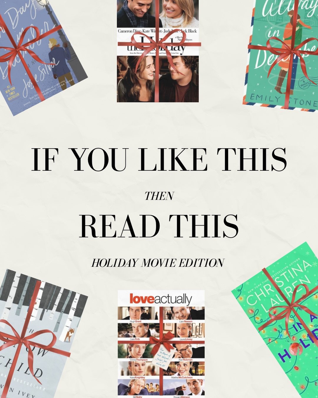 If you love cozy Christmas movies, chances are you&rsquo;ll love for the matching holiday book too! 🎄📚

 Let us know which one you&rsquo;re going to read first! 

#holidayreads#christmasbooks#bookrecs #cozyreads#bookrecommendations