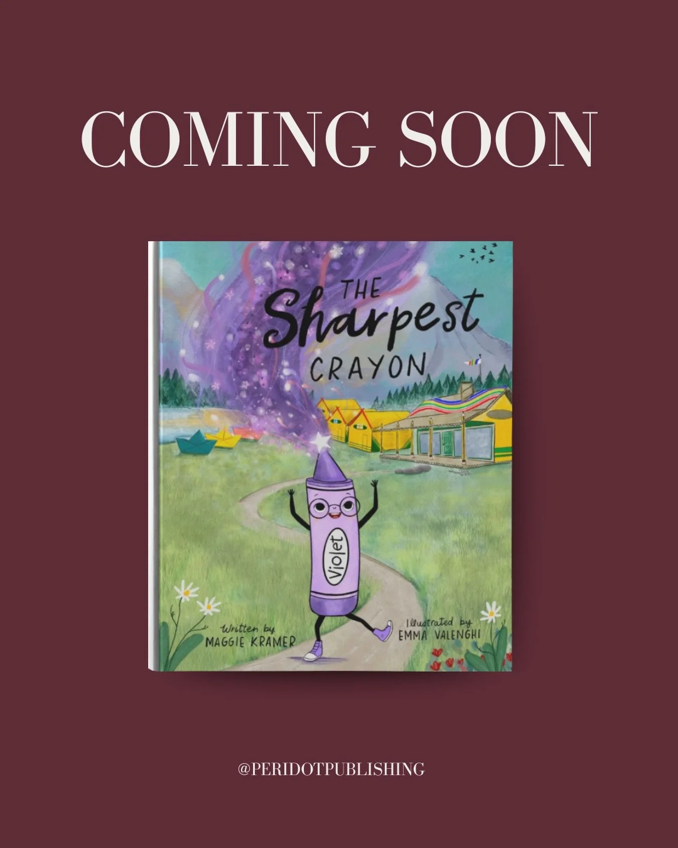 Say hello to the cover of The Sharpest Crayon ✨💜🖍️

This sweet children&rsquo;s story written by Maggie Kramer and Illustrated by Emma Valenghi celebrates creativity, confidence, and finding what makes you shine.
Pre-orders will be opening soon so 