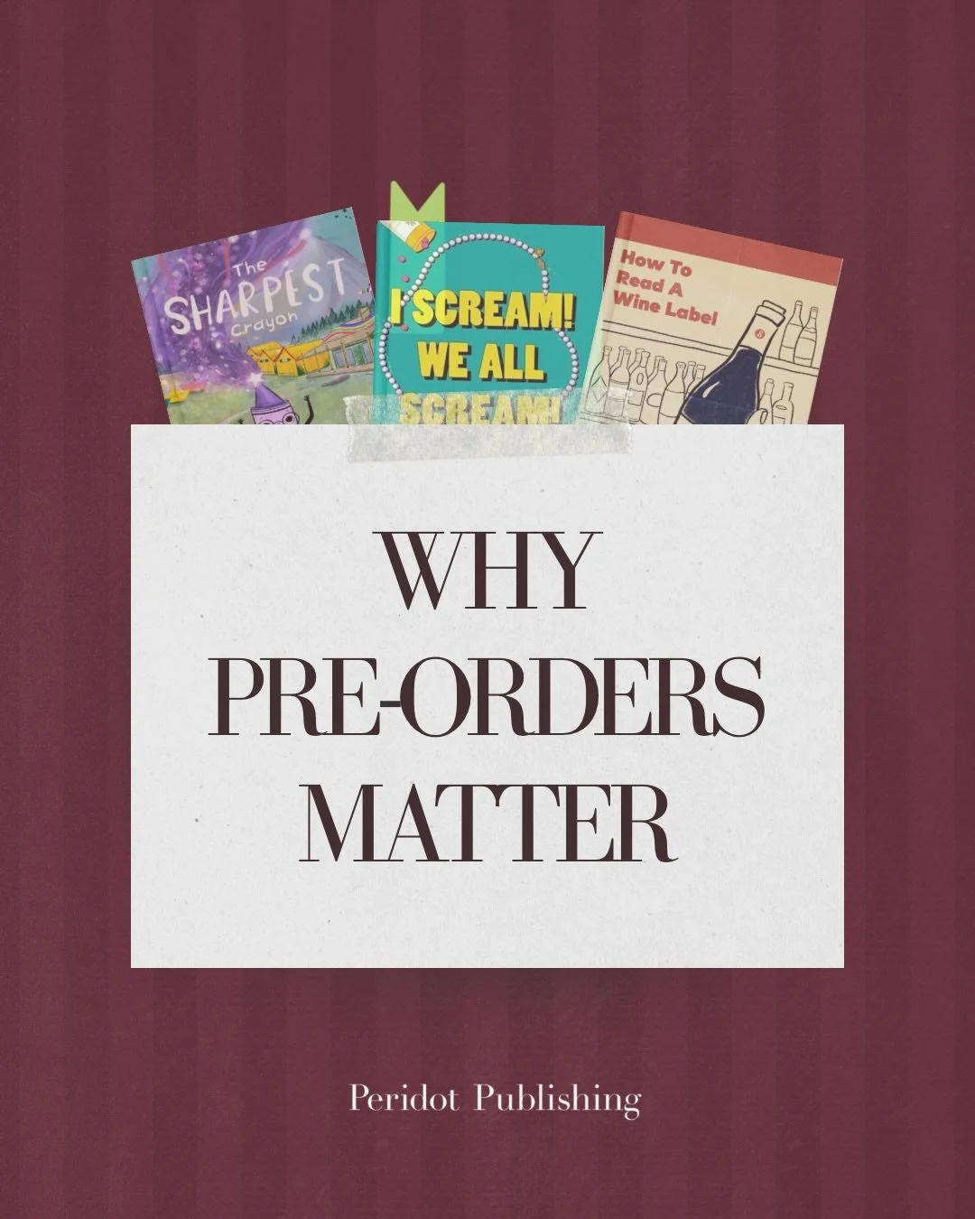 Pre-ordering books helps so much!

It builds hype before release day, boost first week sales, and show publishers that readers are excited. It&rsquo;s such a small thing that makes a really big impact.

If you already know you want the book, pre-orde