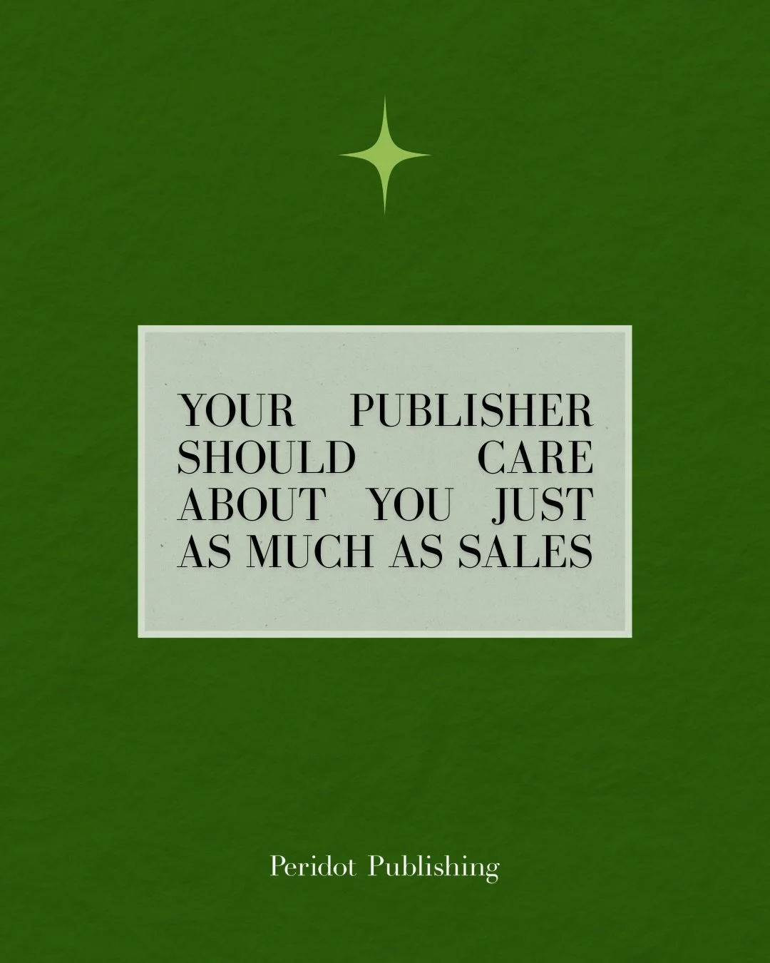 Yes, sales are important but..

so are you! You deserve someone who shows up for you and acts as a collaborator while bringing you through the publishing process.

Do you agree with this?