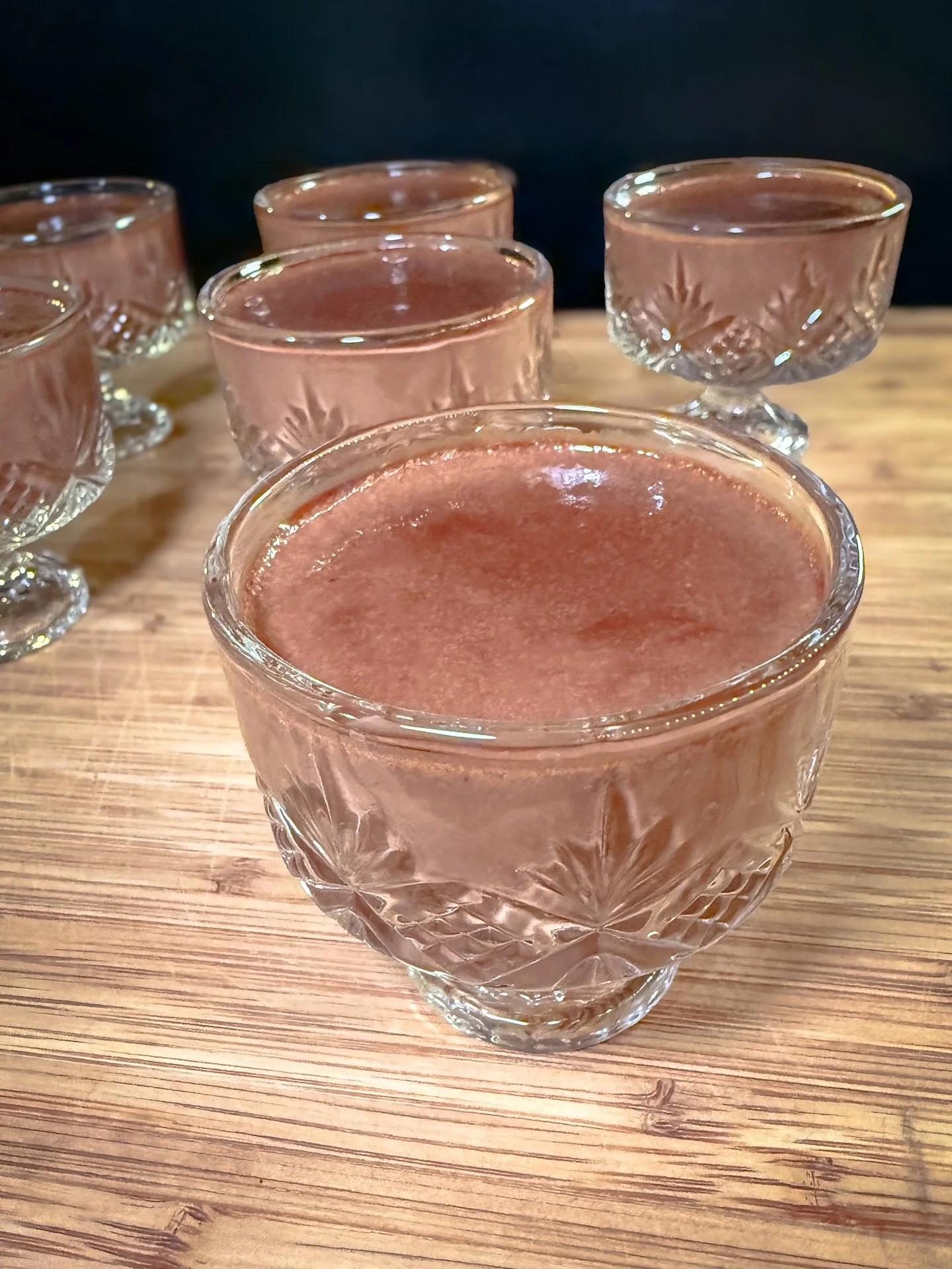 Chocolate bourbon pot de creme. Thick. Silky. No drama. This year it&rsquo;s dairy free with oat milk and coconut cream because I&rsquo;m a bartender and Thanksgiving is about adapting to the moment.

Using Wild Turkey again because I always do. It b
